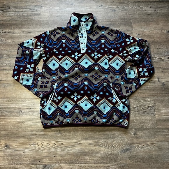 Woolrich Sweaters - Woolrich 3 Button Multi Color Pullover Sweater Outdoor Southwestern/Aztec Design